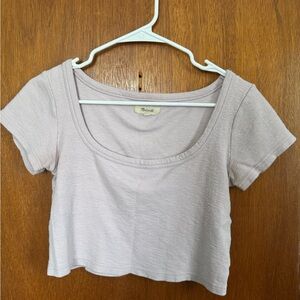 Madewell Purple Fitted Crop T-Shirt Short Sleeve